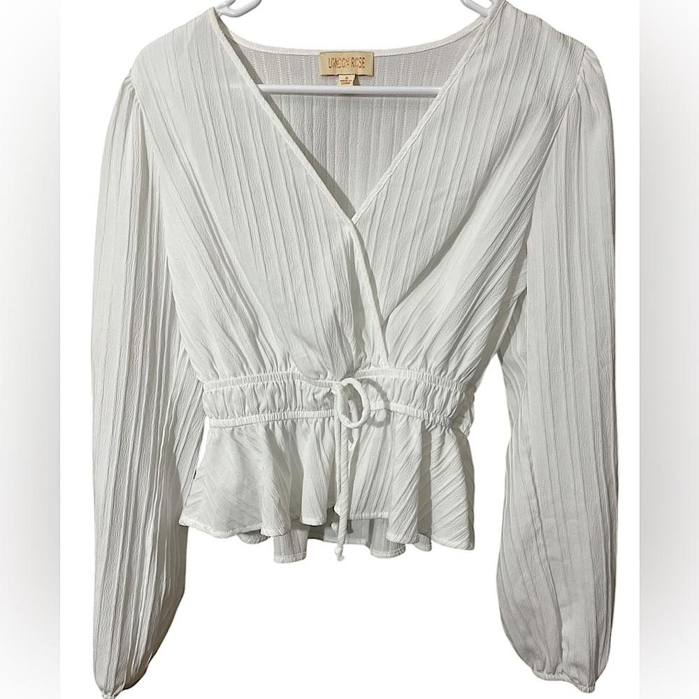 London Rose New condition Long sleeve shirt. White. Size small.